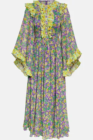 ALÉMAIS Alémais Robe longue Dylan en crêpe à fleurs
