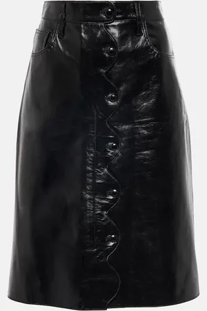 Citizens of Humanity Jupe midi Scallop en cuir