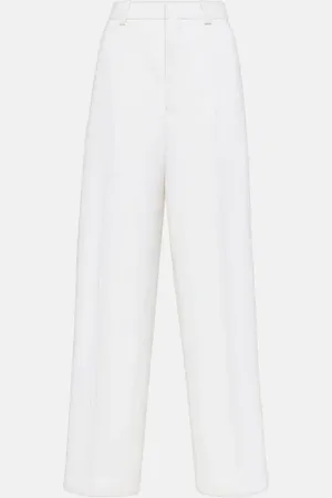 Ami Pantalon ample à taille haute en laine mélangée