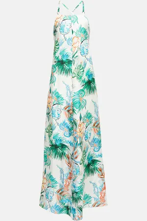 Max Mara Robe longue imprimée en soie