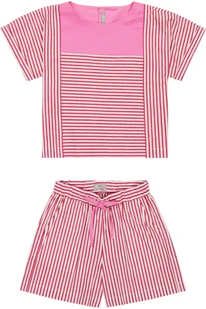 Il gufo Ensemble blouse et short rayés