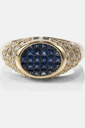 Rainbow K Bague Lady en or 14 ct, saphirs et diamants