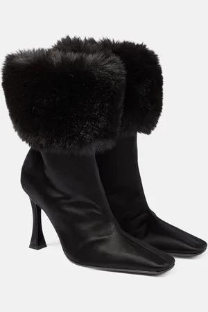 MAGDA BUTRYM Bottines en satin et fourrure synthétique