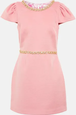 LOVESHACKFANCY Robe Toinette en laine mélangée à ornements