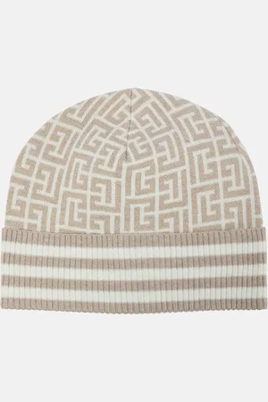 Balmain Bonnet Monogram en laine mélangée