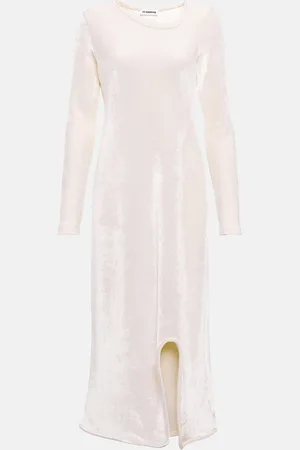 Jil Sander Robe longue en laine mélangée