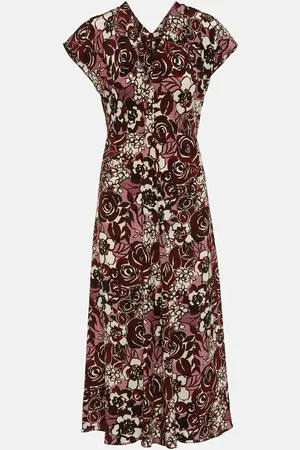 Max Mara Robe midi Affetto en soie à fleurs