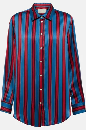 ASCENO Chemise London rayée en soie