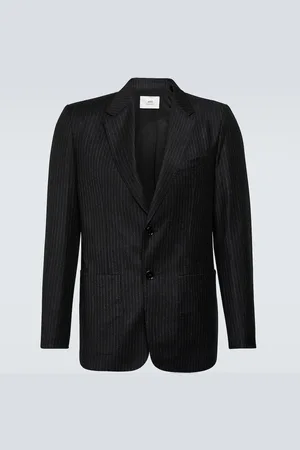Ami Blazer rayé en laine vierge