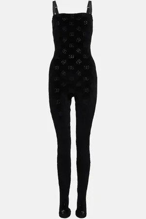 Dolce & Gabbana Combi-pantalon en coton et soie à logo