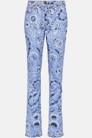 Etro Jean skinny imprimé à taille haute