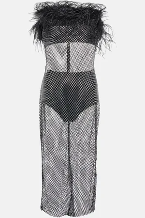 GIUSEPPE DI MORABITO Robe midi à ornements et plumes