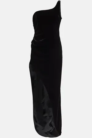 Alessandra Rich Robe longue asymétrique en velours