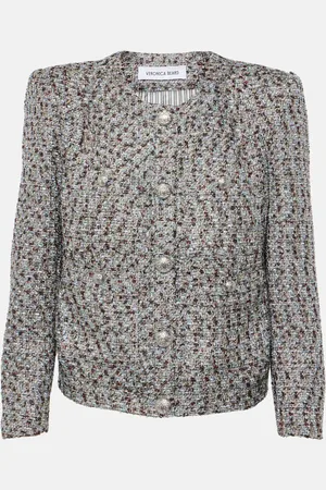 VERONICA BEARD Veste Ferazia en tweed métallisé