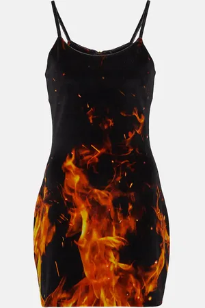 Balmain Robe imprimée en velours