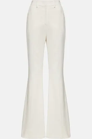 Balmain Pantalon évasé à taille haute en crêpe