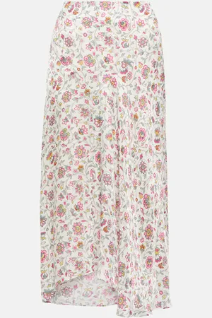 Isabel Marant Jupe midi Lisanne en soie mélangée