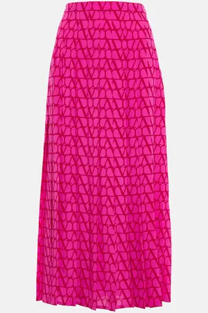 VALENTINO Jupe midi Toile Iconographe en soie