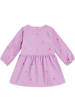 Stella McCartney Robe brodée en velours côtelé de coton