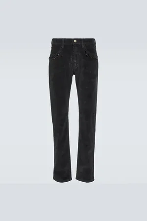 UNDERCOVER Pantalon slim en velours côtelé à clous