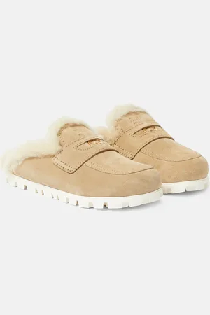 Miu Miu Mules en daim et shearling