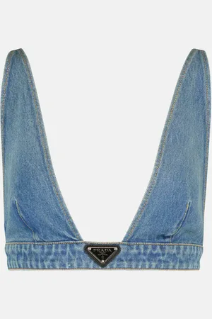 Prada Brassière en jean à logo