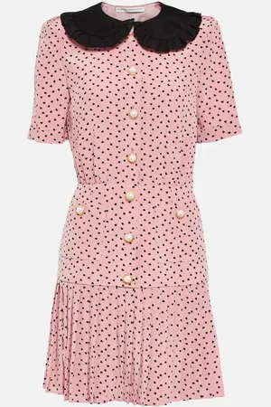 Alessandra Rich Robe en soie imprimée