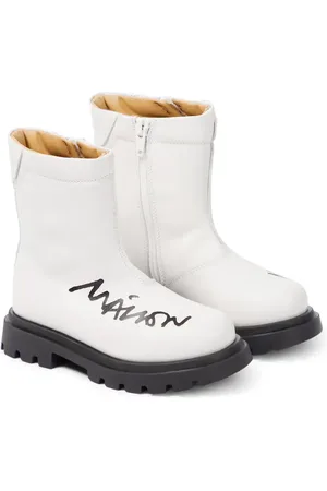 Maison Margiela Bottes en cuir à logo