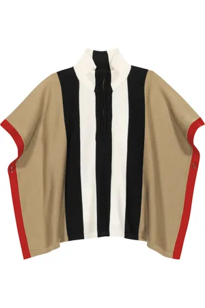 Burberry Poncho rayé en laine mélangée
