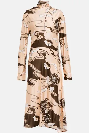 Jil Sander Robe midi imprimée