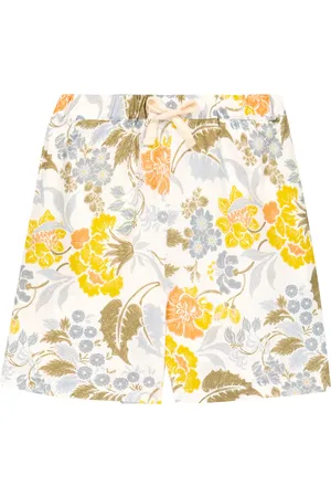 The New Society Short Gianni à fleurs en lin et coton