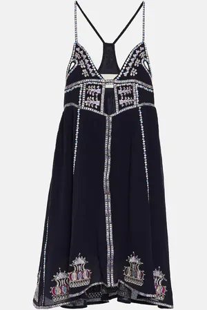 Isabel Marant Robe Bretty brodée en coton et soie mélangés