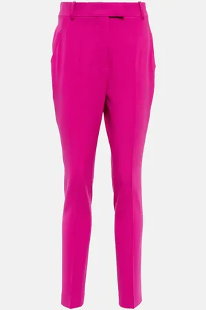 The Attico Pantalon slim Berry en crêpe