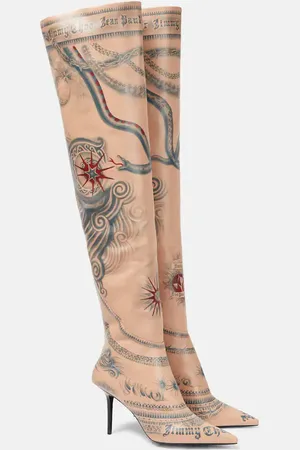 Jimmy Choo X Jean Paul Gaultier – Cuissardes Tattoo en cuir