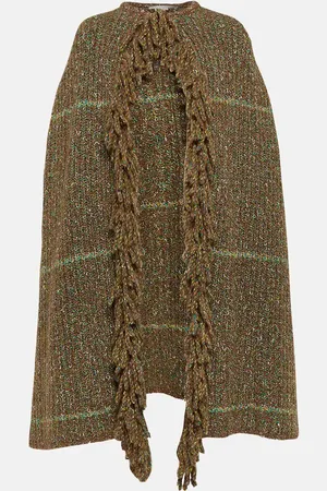 Stella McCartney Poncho en coton et laine mélangés