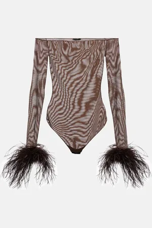 Oseree Oséree Body en résille à plumes