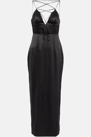 Alessandra Rich Robe longue en soie mélangée