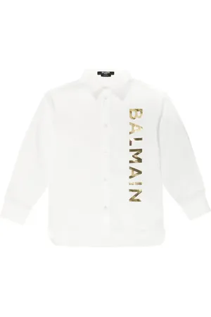 Balmain Chemise en coton à logo
