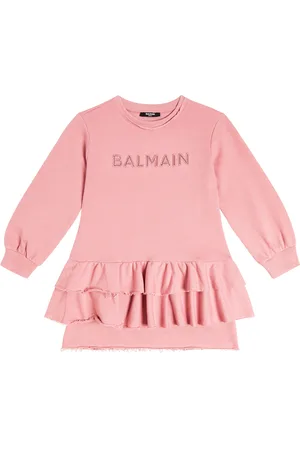 Balmain Robe sweat-shirt en coton à logo