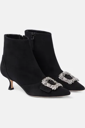 Manolo Blahnik Bottines Baylow en daim à ornements