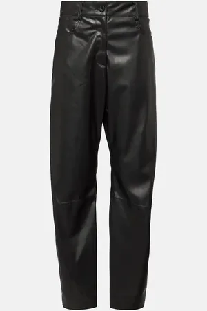 Stella McCartney Pantalon droit en cuir synthétique