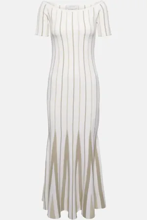 GABRIELA HEARST Robe longue rayée en laine vierge