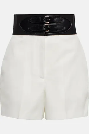 Alaïa Alaïa Short en coton mélangé à taille haute