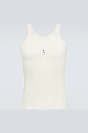Saint Laurent Top en coton à logo