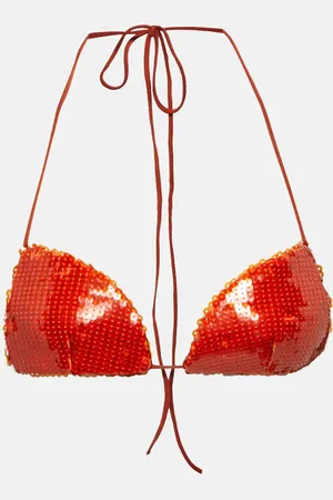 LAQUAN SMITH Haut de bikini à sequins