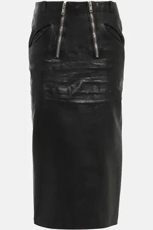 Prada Jupe midi en cuir