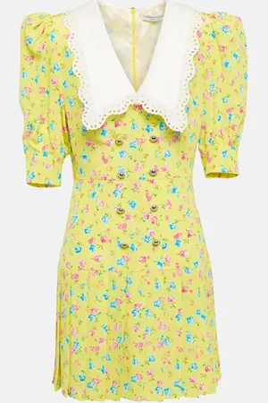 Alessandra Rich Robe en soie à fleurs