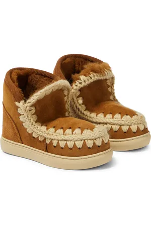 Mou Bottines brodées en daim et shearling