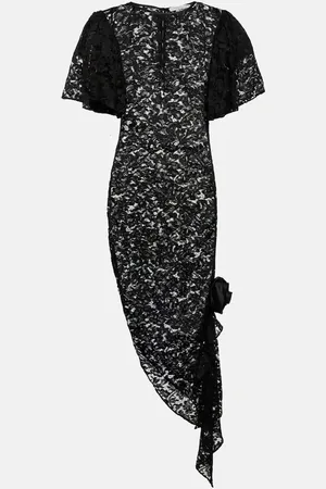 Alessandra Rich Robe midi asymétrique en dentelle