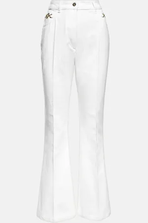 Patou Jean évasé à taille haute et à ornements